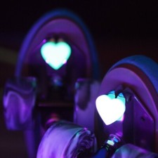 Roller Skate Toe Plugs: Glow In The Dark Hearts Size 5/8 fits most skates 