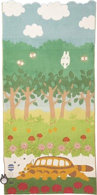 My Neighbor Totoro Cotton Bath Towel Cat Bus & Totoro 60×120cm Studio Ghibli New