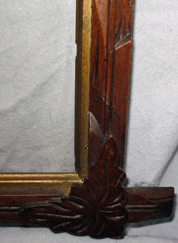 Antique Black Forest Carved Wood Picture Frame Tramp Folk Art, Large, 19" by 16" - Picture 14 of 14