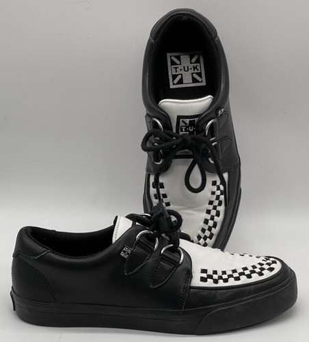 TUK Creeper Sneakers Black & White Punk Goth Men’s Women’s US 5 7.5 EU 38 - Picture 5 of 10