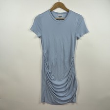 URBAN OUTFITTERS Light Blue Side Ruched Jersey Shirt Style Dress Womens Sz Small