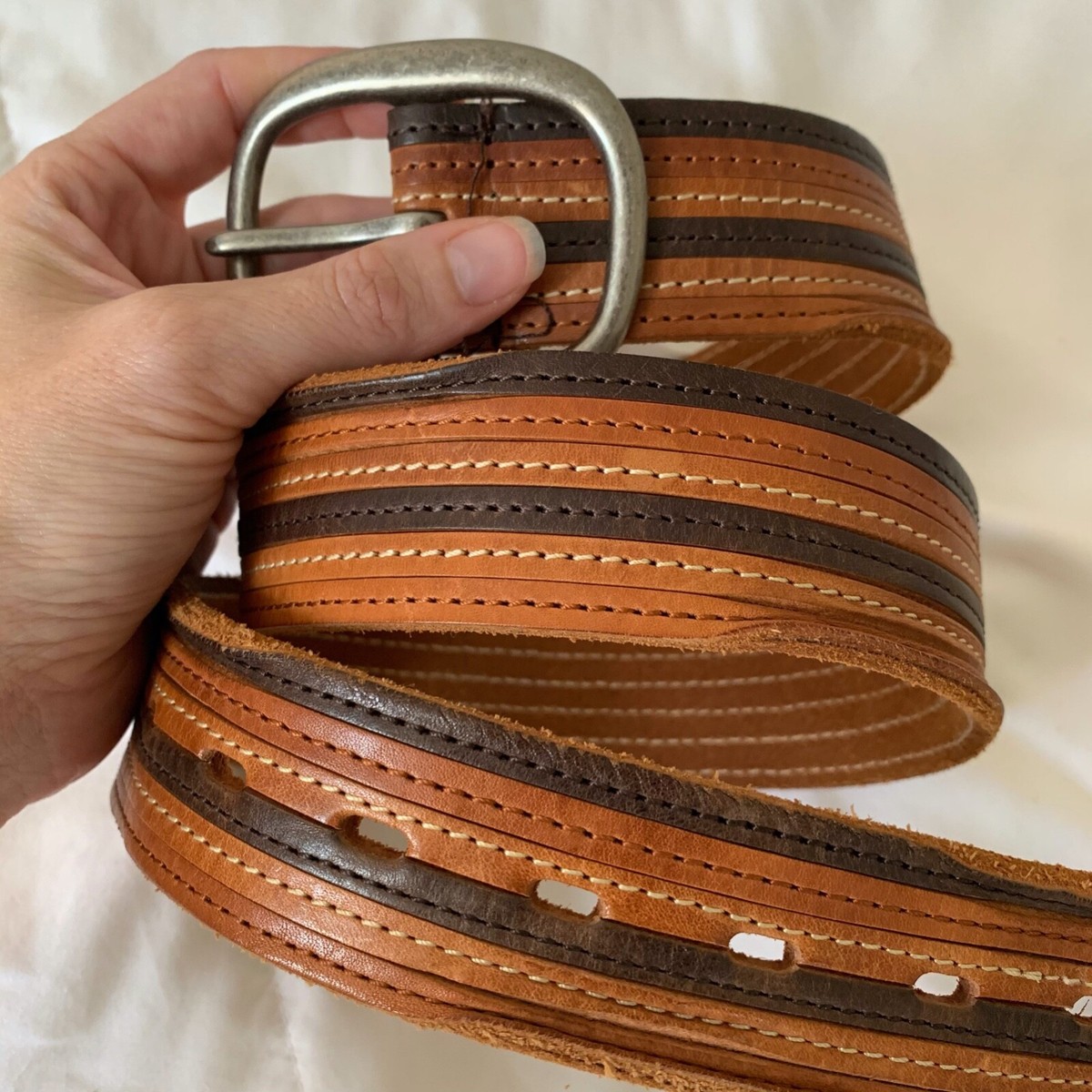 【美品】RRL Indian Leather Hawkins Belt 32 RRL Indian Leather Hawkins Belt 32サイズ