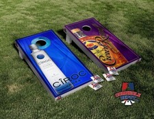 Drinking Crown Cornhole Board Vinyl Wrap Skins Laminated Sticker Set Decal