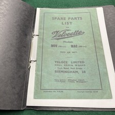 Velocette MOV MAC Replacement Spare Parts Catalogue Guide Book Reprint
