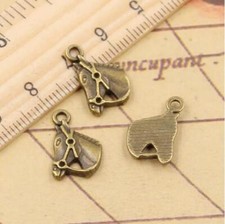 20pcs Charms Horse Head 17x13mm Tibetan Bronze Silver Color Pendants EF3605
