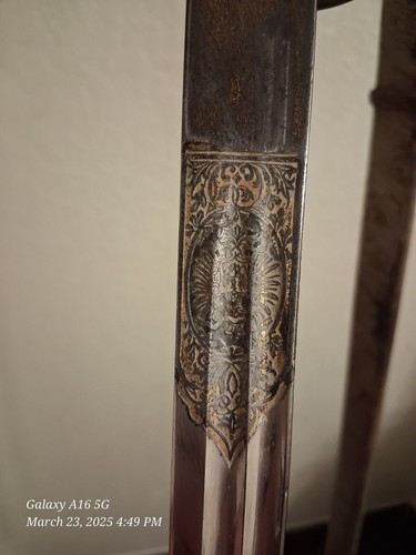 RARE Fine German Damascus Sword-Blueing/Gilt Etch Eagle &Damast-Stalh+Eisenhauer - Picture 3 of 4