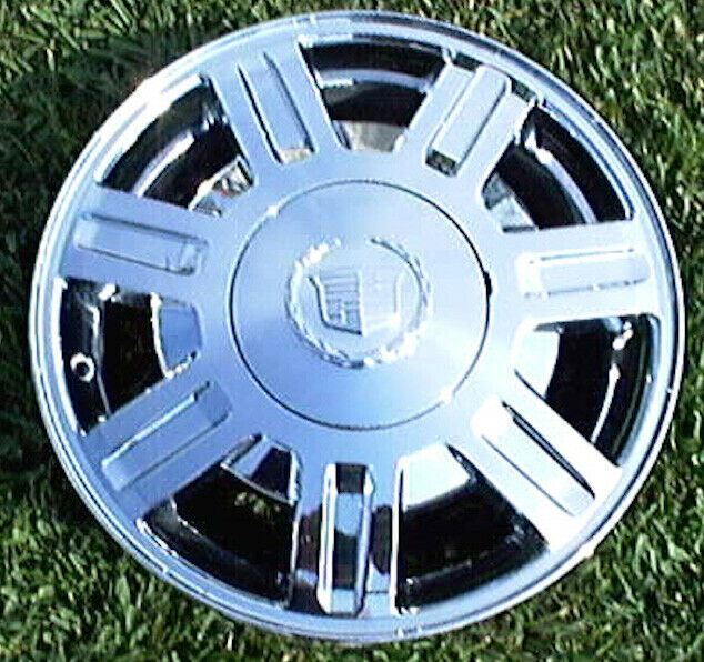 Set Factory Cadillac Deville Center Caps DTS OEM GM Chrome Set Factory Cadillac Deville Center Caps DTS OEM GM Chrome