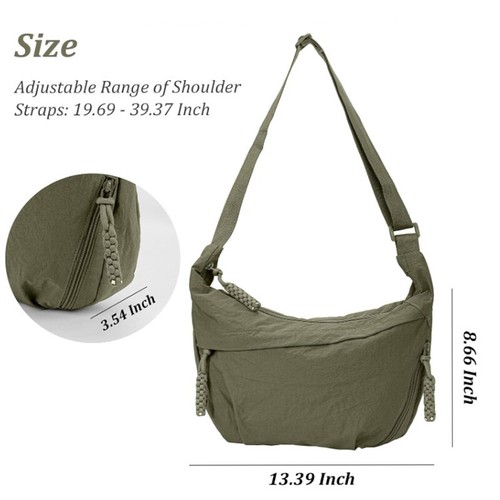 Women Men Sling Half Moon Shape Nylon Crossbody Bag Dumpling Bag Chest Bag uk - Picture 6 of 14