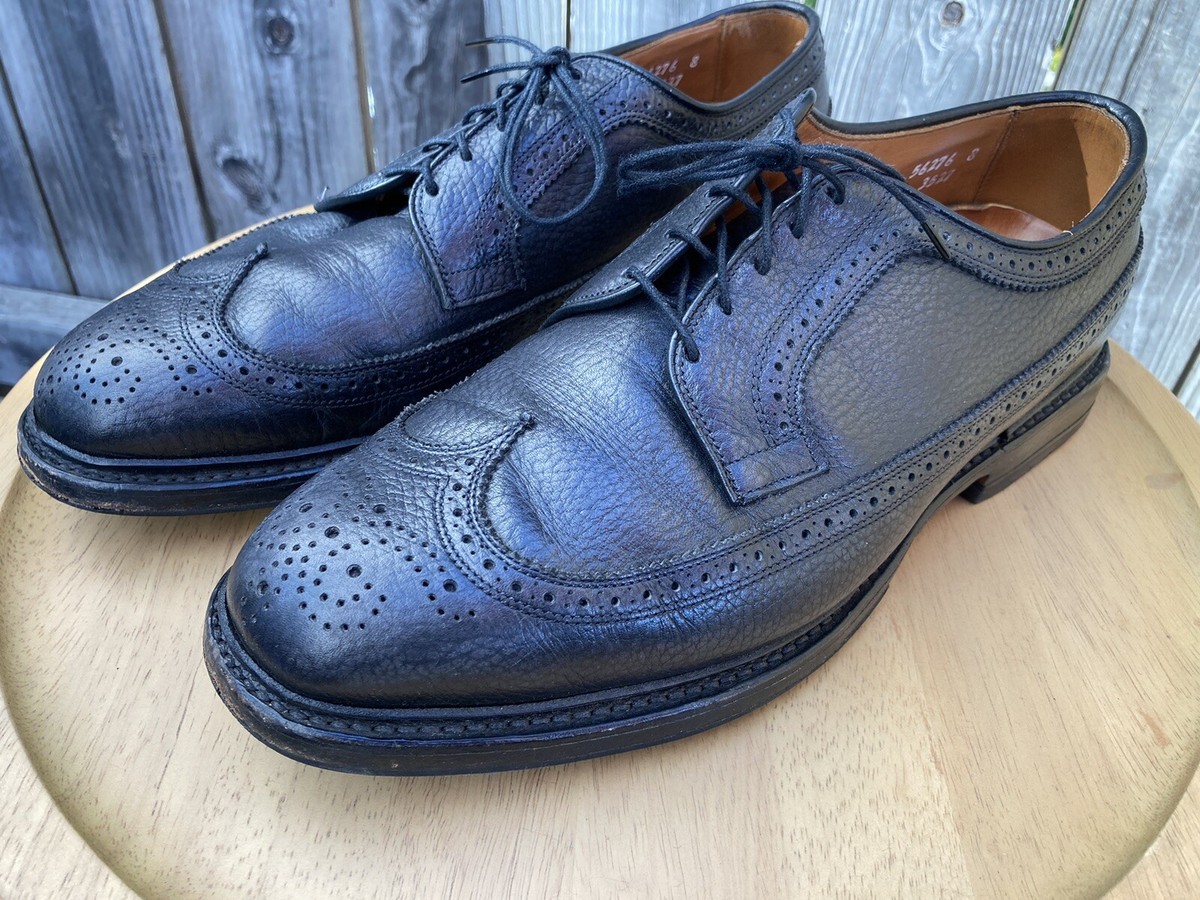 Allen Edmonds Longwing Black Wingtip Shoes Men's size 10D, like AE