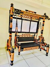 Indian Sankheda Jhula zhula swing - wood -hinchka  indian handmade at Liverpool