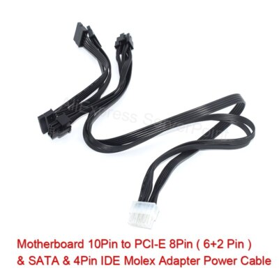 10Pin To PCI-E 8Pin ( 6+2 Pin ) & SATA & 4Pin IDE Power Cable For HP DL380G6 G7
