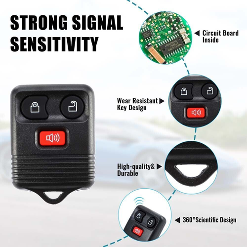 2X Kit de llavero de alarma de control remoto de entrada sin llave para automóvil para Ford F150 99-07 EXCELENTE - Imagen 4 de 12