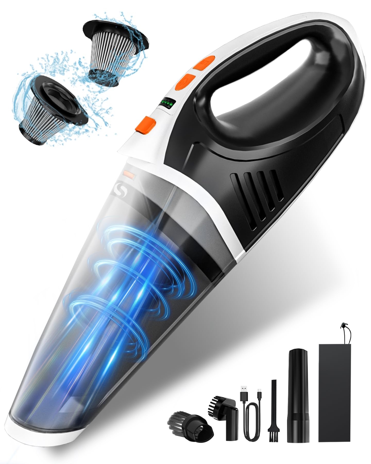 Handheld Vacuum Cordless, Hand Vacuum 15000Pa Brushless, 2-Speed Portable Min...-image