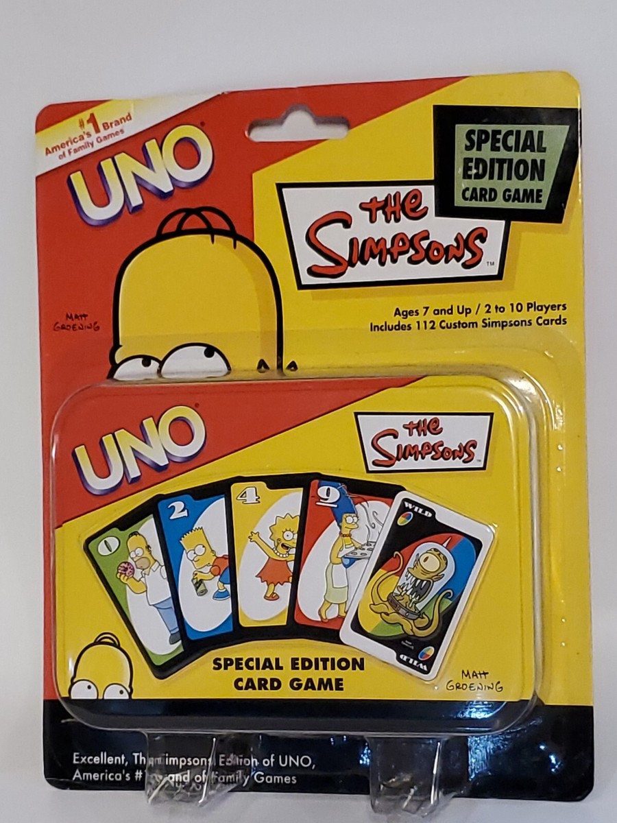 2003 The Simpsons UNO Card Game Special Edition Tin Set Mattel NEW