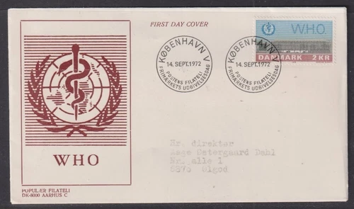 Denmark 1972 W.H.O. "Popular" First Day Cover Addressed