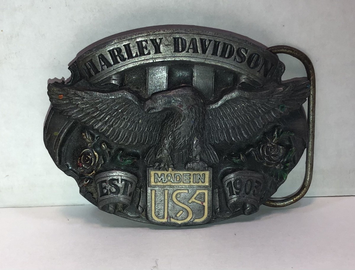 Vintage 1989 Harley Davidson Pewter Belt Buckle~E 88 Eagles