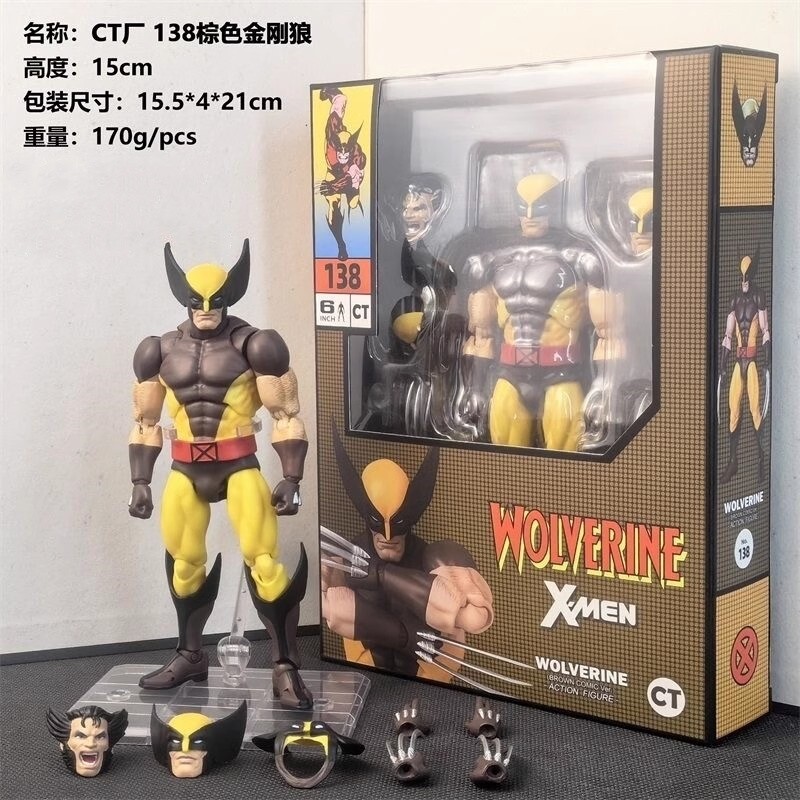 US STOCK CT MAFEX No.138 X-MEN Wolverine Brown Suit COMIC Ver