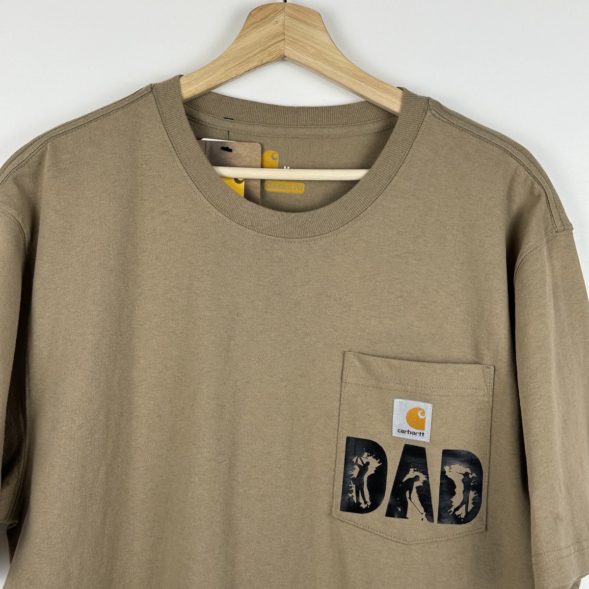 Carhartt T-Shirt Tee Pocket Dad Golf K87 Desert Tan Cotton Mens