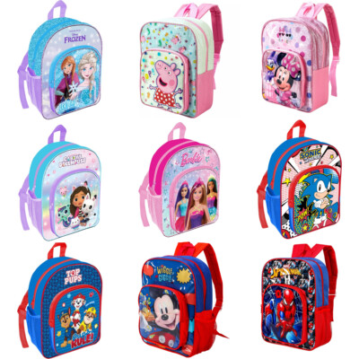 Jungen Mädchen Deluxe Rucksack Kinder Figur Rucksack Junior Kleinkinder Schultasche