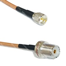 RG142 Silver Mini UHF Male to UHF Female BULKHEAD Coax RF Cable USA Lot