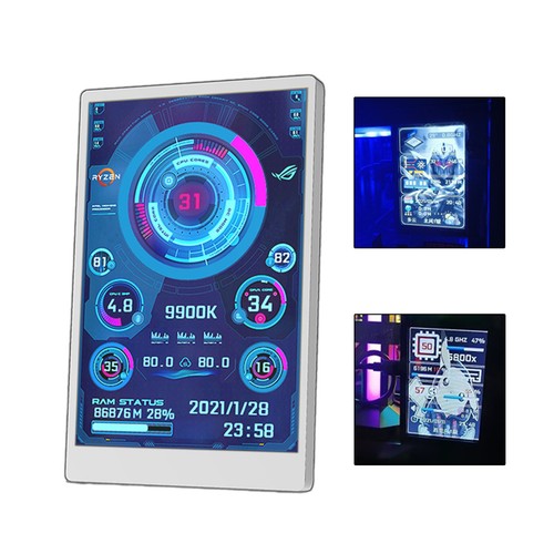 3.5" IPS USB Screen AIDA64 PC CPU RAM HDD Data Monitor Type-C Sub Screen White - Picture 10 of 10