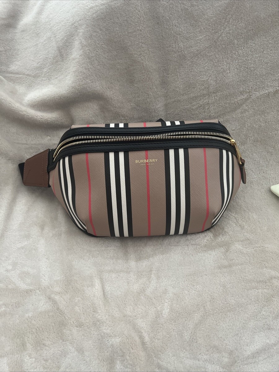 BURBERRY SONNY WAIST BAG ICON STRIPE MEDIUM BROWN - NWOT | eBay 