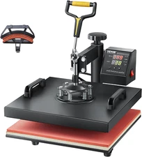 VEVOR 2 in 1 Heat Press Machine for T Shirts and Hats, 15X15 Inch Professional S