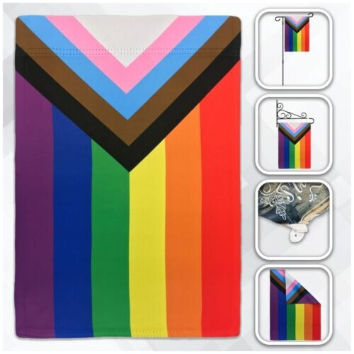 Progress Pride 12 x 18 Zoll Gartenflagge LGBTQ Rainbow Pride Vorgarten Wohndeko - Bild 1 von 2