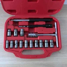 17pcs Diesel Injector Extractor Seat & Carbon Cleaner Seat Tools Universal
