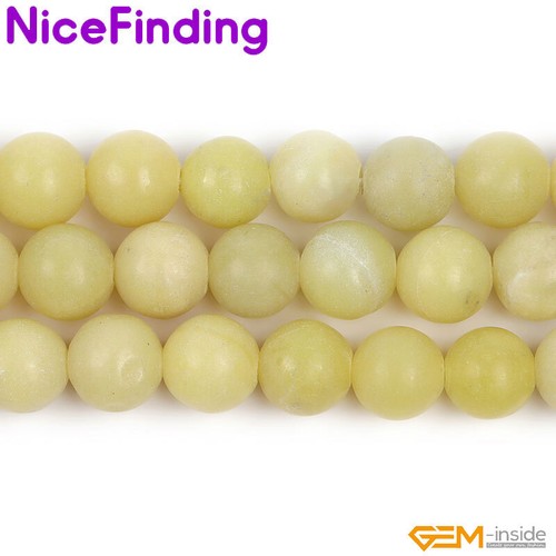 Natural Light Yellow Lemon Stone Round Beads For Jewelry Making Strand Bulk Lot - Picture 22 of 30