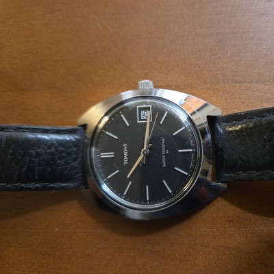 RARE SEIKO TOMONY HAND-WOUND MEN'S WRISTWATCH BLACK DIAL JAPAN
