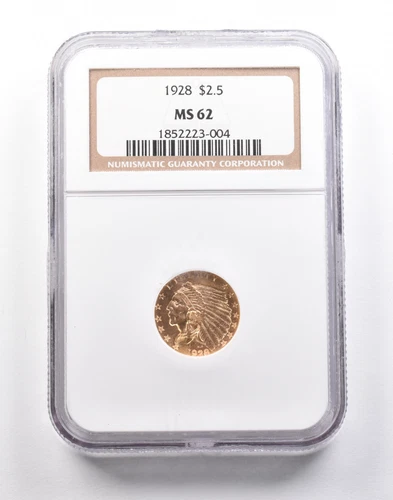 1928 $2.50 Indian Head Gold Quarter Eagle MS62 NGC *5243
