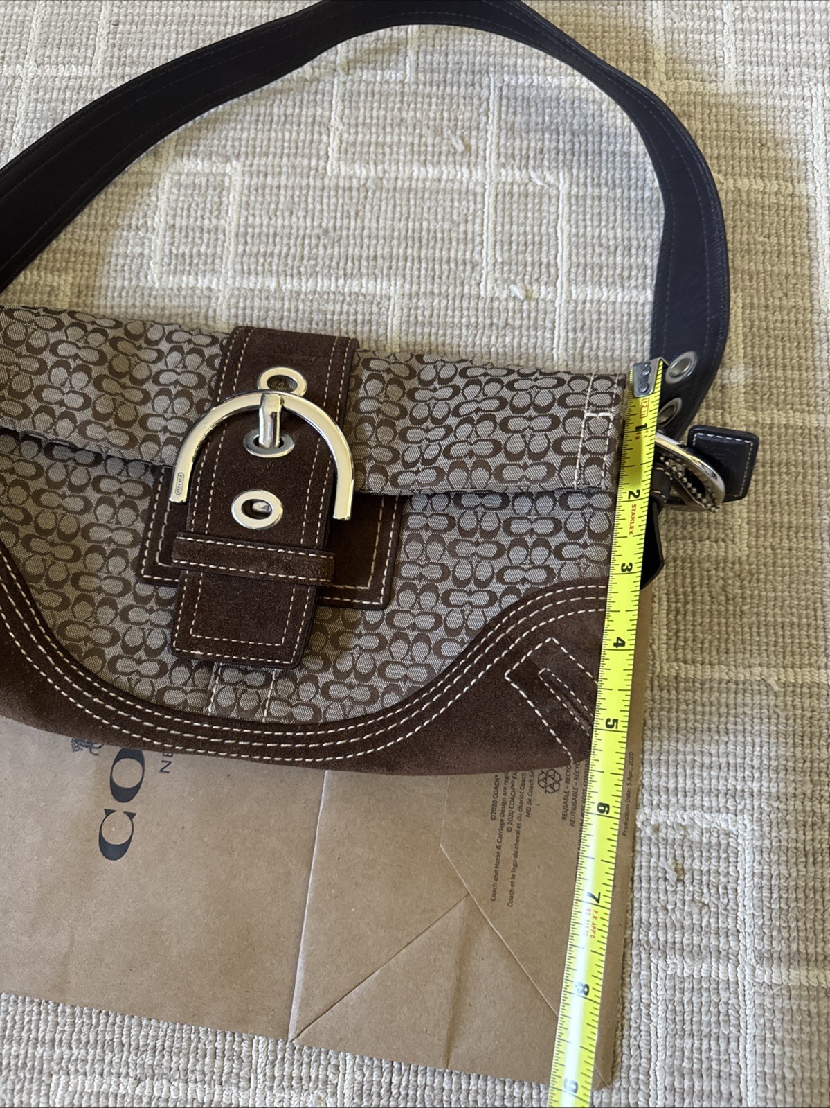 Coach Vintage Signature Y2K Soho Shoulder Bag Purse Buckles image 8