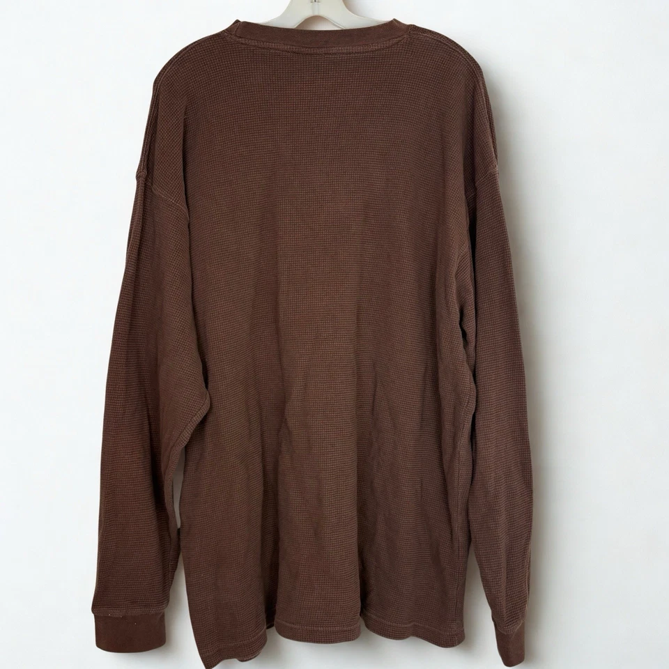 Gino Green Global Mens 3XL Waffle Knit Thermal Shirt Hip Hop Streetwear Y2K 999 - Image 2 of 4