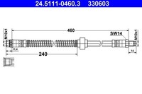 Bremsschlauch Vorne Ate 245111 04603 FÜR CitroËN Peugeot