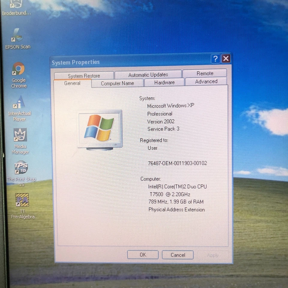 Notebook para jogos retrô Dell Latitude D630 Core 2 2.20GHz 2GB RAM (Windows XP Pro) - Imagem 2 de 4