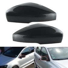 2x Carbonfaser-Stil Außenspiegelgehäuse Spiegelkappen Für VW Polo 6R/6C bj.09-17