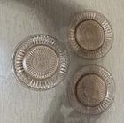 Vintage Saucers - Depression Glass - Pink - Floral Pattern - Lot of 3