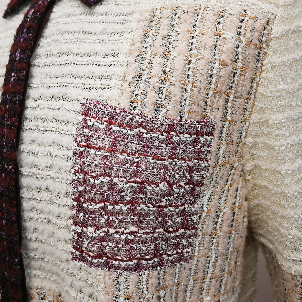 ST JOHN | Patchwork Boucle Tweed Button-Down Blou… - image 4