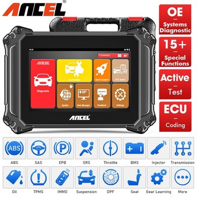 Ancel V6 Car Scanner Diagnostic Tool OBD2 Code Reader 8'' Full System Active Test