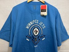 Winnipeg Jets Shirt Reebok Men’s NHL Hockey Blue Graphic Short Sleeve XL New