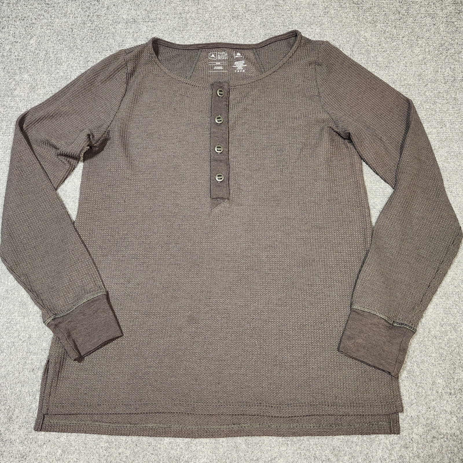 Triple Aught Design Shirt Mens Medium Charcoal Thermal Waffleknit Henley