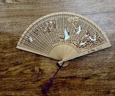Chinese Fan with Elegant Box, Traditional, Good Condition