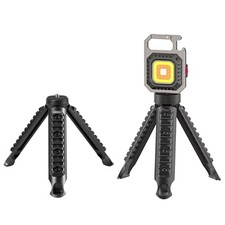 Pocket Sized Folding Tripod Flashlight Mount Plastic Texture for Outdoor Use
