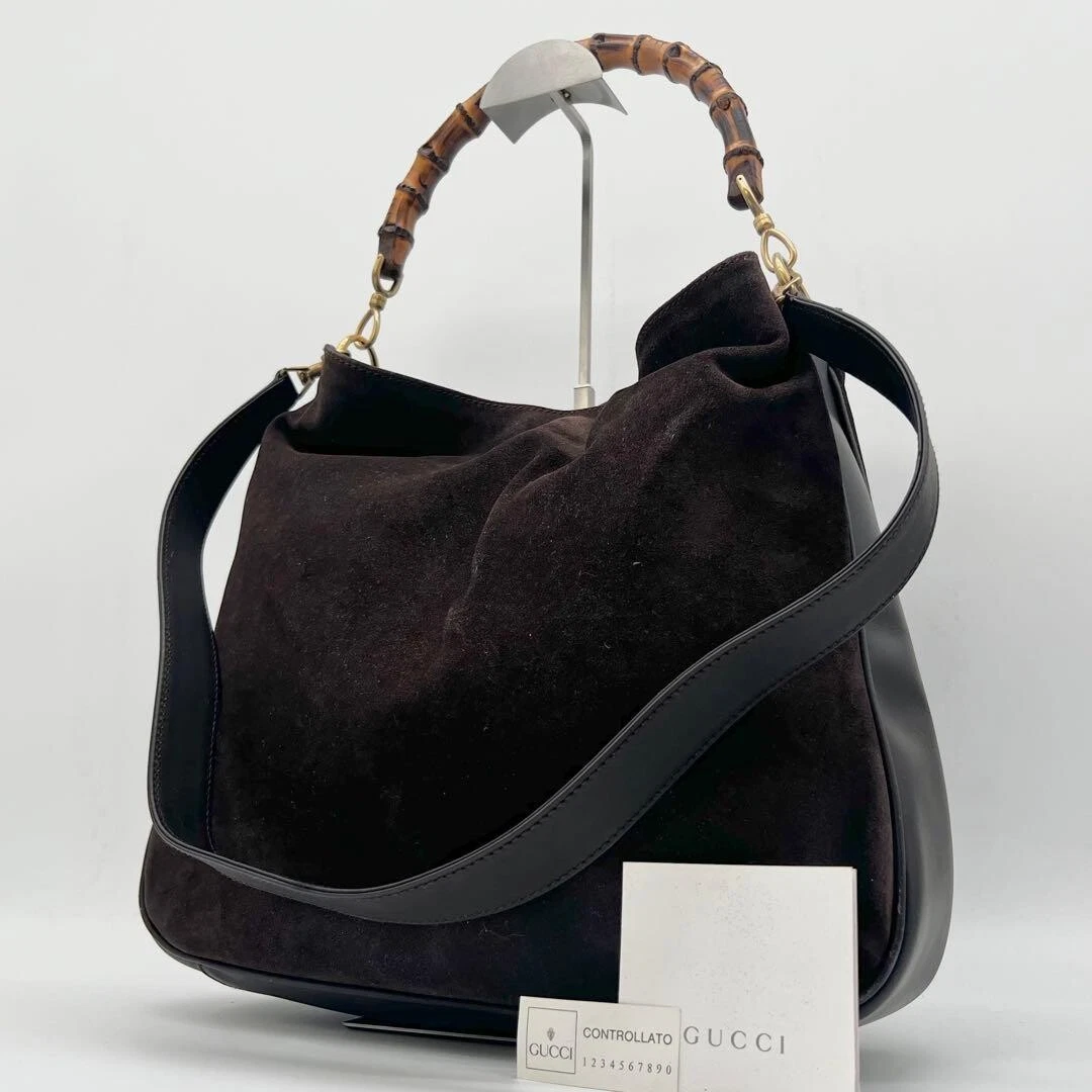 Gucci Bamboo Suede Exterior Medium Bags & Handbags for Women for