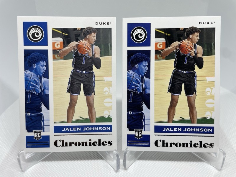 2021 Panini Chronicles - Jalen Johnson RC - Duke Blue Devils - 2 Card Lot #13