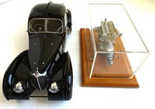 Beautiful CMC 1/18 SCALE BUGATTI TYP 57 SC ATLANTIC COUPE and Engine 1938 READ