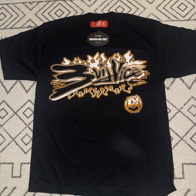 Evil Vice Hunting Club With Stag. Black Gold Graphic T-Shirt Mens Large NWT 