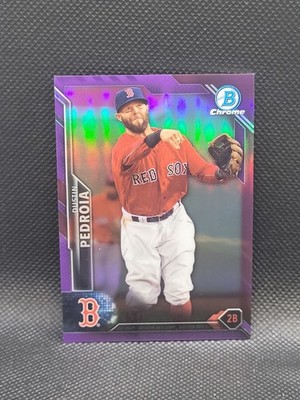 2016 Bowman Chrome DUSTIN PEDROIA purple refractor - 046/250 - Boston Red Sox