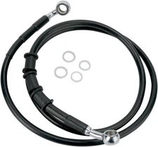 DRAG SPECIALTIES 680214BLK Brake Line - Front (Upper) - Black